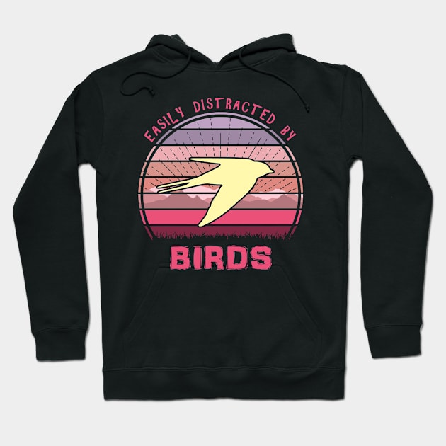 Easily Distracted By Birds Swallow Hoodie by Nerd_art